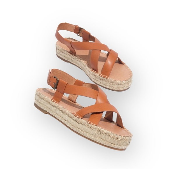 Madewell The Malia Espadrille Sandal in Burnished Caramel Size 10 - Picture 1 of 9